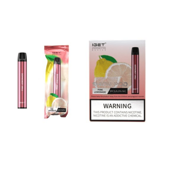 3 x IGET Shion 600 Puff - Pink Lemonade